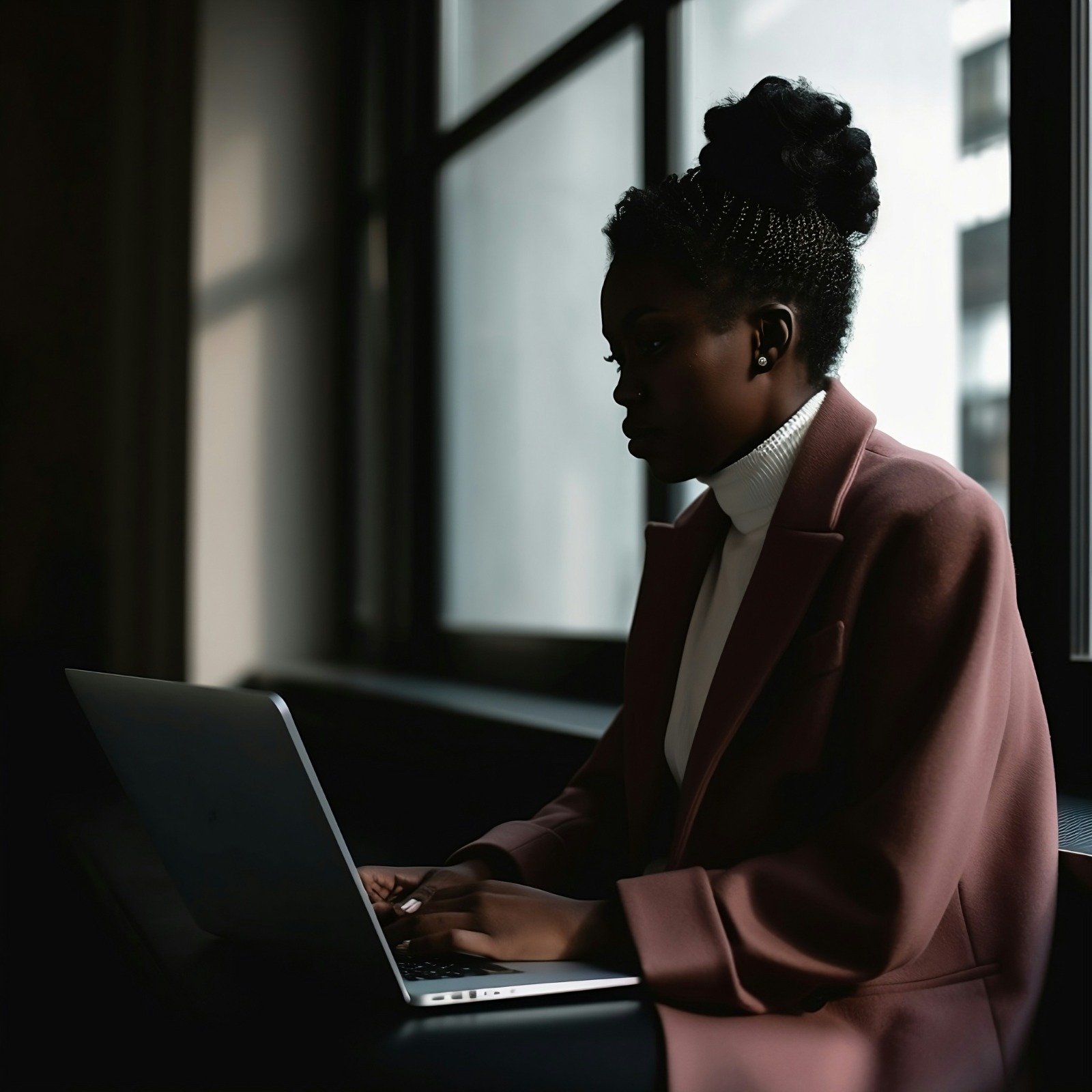 Woman working by a window